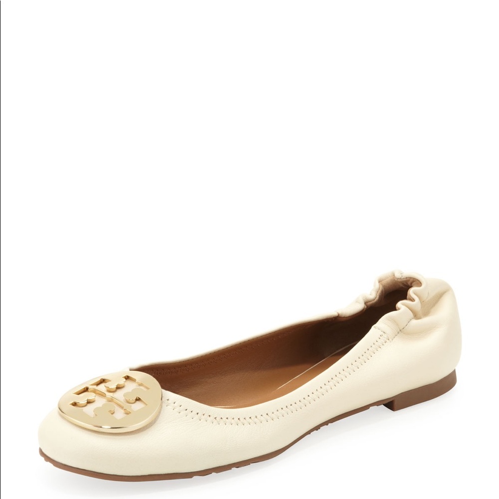 Cream Tory Burch Reva Ballerina Flats